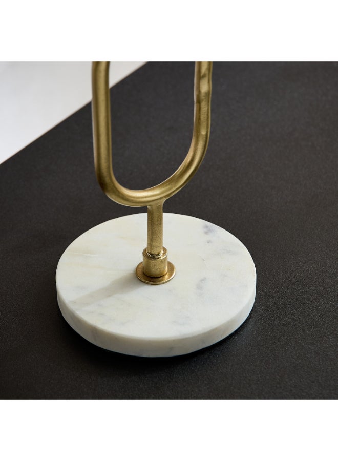 Home Box Blake Metal Candle Stand with Marble Base - 10x10x22 cm - Image 4